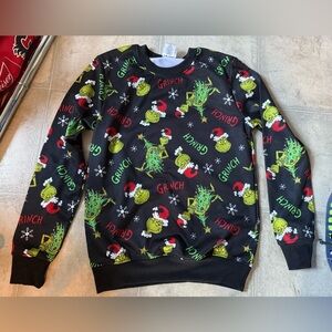 Festive Grinch Black Sweatshirt